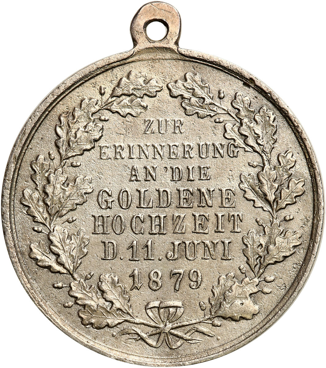 Niemcy. Wilhelm I, medal, 1879, złote gody